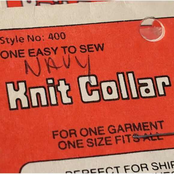 Vintage New old stock 6 Knit Collars 5 white 1 navy factory sealed - Picture 6 of 9